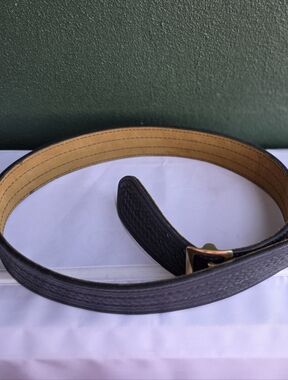 Safariland Men's Black Leather Belt with Brass Buckle 54" Long, 2 1/4" Wide